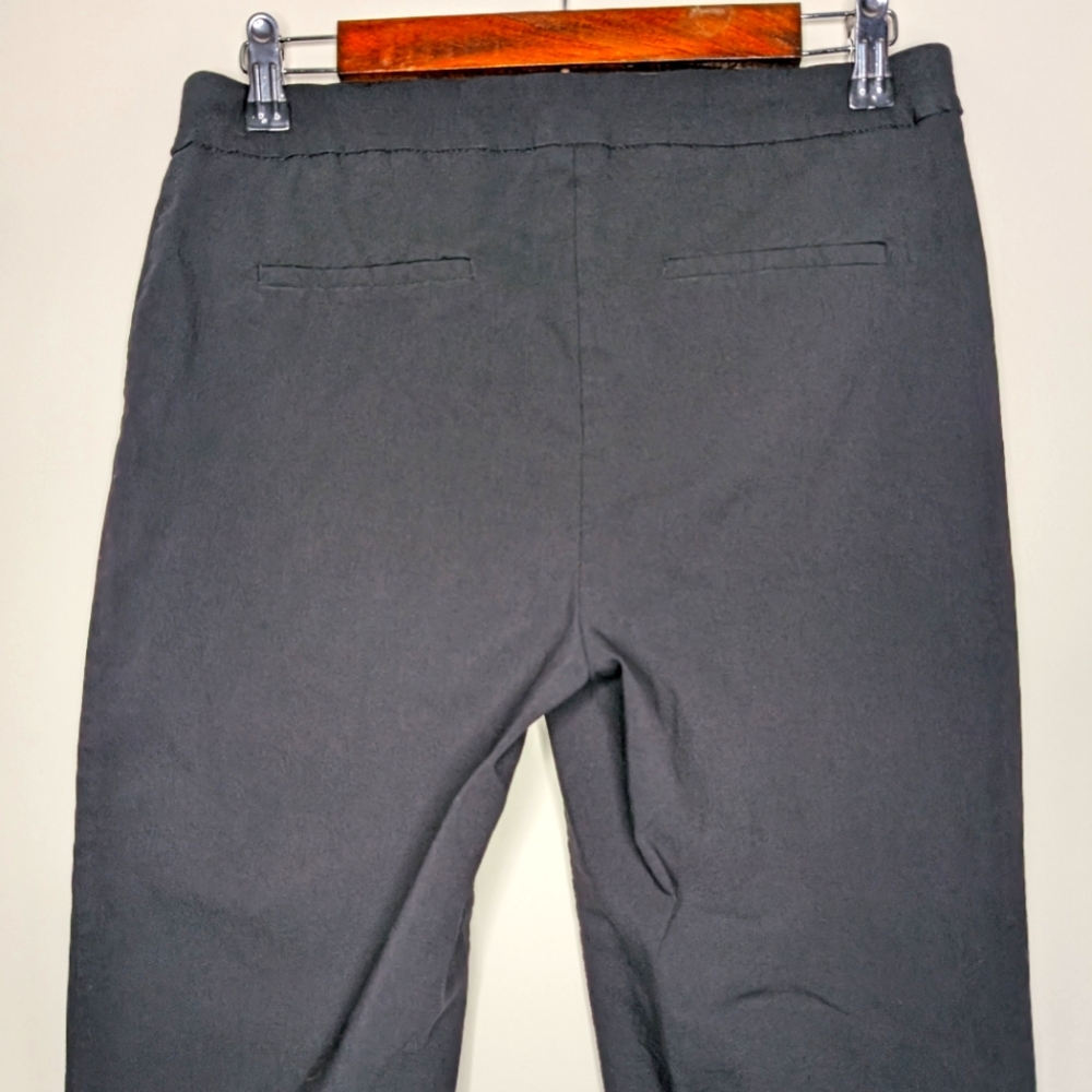 Zac & Rachel Womens Black Pull on Cropped Capris Pants with Ankle Details Size 8 - Picture 8 of 12